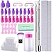 SIQUK Gel Nail Polish Remover Tools 900 Pcs Cotton Pads, 20 Pcs Nail Clips, 3 Pcs Nail File, 3 Pcs Nail Brush, Triangle Cuticle Pusher and Cutter Set, Pump Bottle and 1 Pair Sponge Finger Seperator