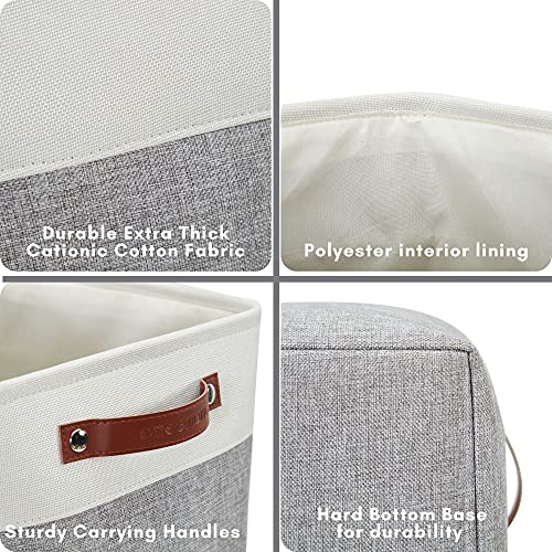Image of DECOMOMO Storage Baskets | Large Storage Bins 54.5L Fabric Baskets for Organizing Laundry Nursery Toys Cloth Linen Closet Organizers with Handles (Grey and White, XXXL - Jumbo /3P - 17 inch x 13 inch x 15 inch)