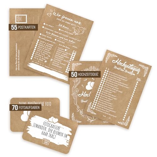 colortouch Hochzeitsspiel mit 70 Fotoaufgaben, 50 Hochzeitsquiz, 52 Postkarten mit