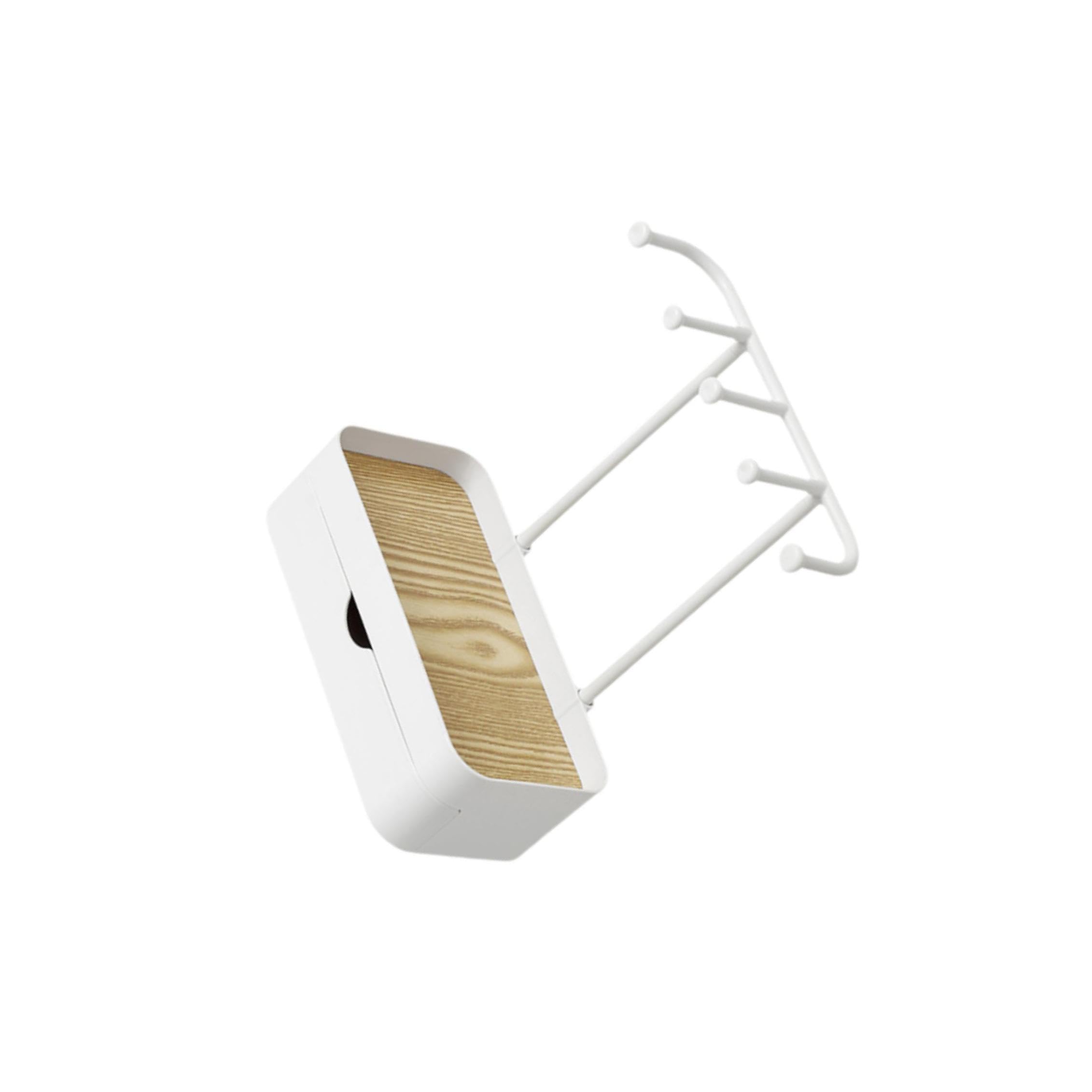 CYDZSRA 2 Layer Rings Holder Lightweight Jewelry Tower Rack With Handy Jewelry Display Stand Storage Solutions Display Stand Hanger Handmade Necklace Storage, White, 20.2x10.1x22.6cm