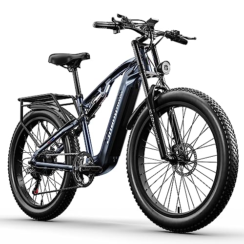 Vozcvox Bicicleta Eléctrica Adulto 26 Bicicleta Montaña Ebike Mtb Mx05, Batería De Litio De 17.5 Ah, Suspensión Total, Frenos De Disco, Alcance 55-60km Vozcvox Bicicleta Eléctrica Adulto 26 Bicicleta Montaña Ebike Mtb Mx05, Batería De Litio De 17.5 Ah, Suspensión Total, Frenos De Disco, Alcance 55-60km