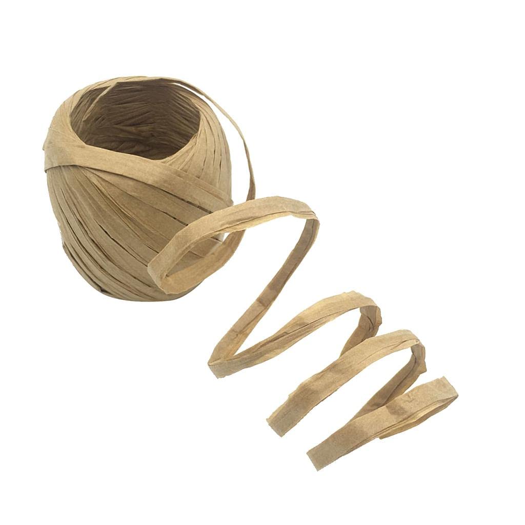 BNF 20m/Roll Raffia Paper Ribbon Gift Package String Scrapbooking Light Coffee Crafts | Multi-Purpose Craft Supplies | Crafting Pieces | Raffia, Wire & Cord-image-3