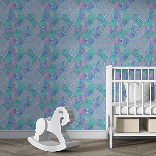 Image of DWELLSINDIA Moroccan Pattern Self Adhesive Peel and Stick PVC Wallpaper Waterproof, Scratch Resistant, Laminated (41CM X 244CM, Multi, Matt)