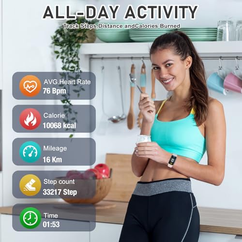 Image of Fitness Tracker with 24 /7 Heart Rate, Blood Oxygen, Sleep Tracker, Activity Tracker with Step Tracker for Women Men