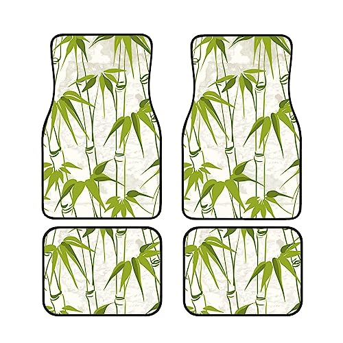 Tapis de sol de voiture antidérapants bambou vert imprimé universel