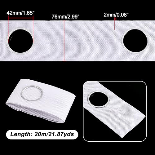 NBEADS About 21.87 Yards(20m) Polyester Curtain Eyelet Tapes - Image 2