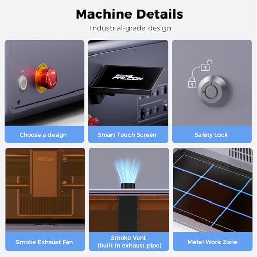 Image of Creality Falcon A1 Pro 20W Laser Engraver with Air Assist, HD Smart Camera for Auto Focus, APP Control, Class 1 Safety Enclosed Engraving Machine for Wood and Metal, Acrylic