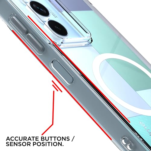 Image of Amazon Basics Back Cover for Realme P4 Lite 5G Mag-Safe Shockproof PC + TPU Protective Case Magnetic Support Bumper Case (Transparent Mag-Safe)