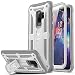 Galaxy S9+ Plus Case, YOUMAKER Heavy Duty Protection Kickstand with Built-in Screen Protector Shockproof Case Cover for Samsung Galaxy S9 Plus 6.2 inch (2018 Release) - White/Gray