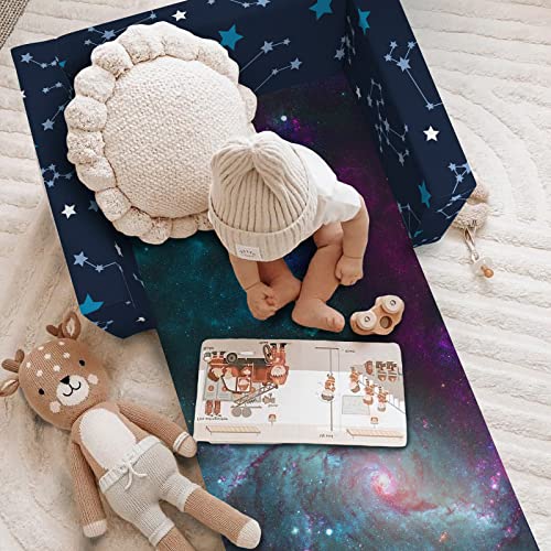 Fond + Found Kids Sofa, Zodiac Sign Toddler Couch 2-In-1 Convertible Sofa To Lounger, Starry Sky Flip Out Chair & Sleeper, Zodiac Gifts Kids Couch For Kids Girls Boys #TOP1