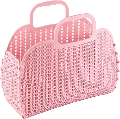 YOROXRG お風呂 カゴ 持ち運び バスケット 手提げ 収納バスケット 多機能 シャワーバスケット 水切り 温泉ポーチ スパバッグ 浴室用 バスバスケット バスルーム収納 小物入れ 折りたたみ 取り外し可能 お風呂バッグ 持ち手付き おしゃれ 化粧品入