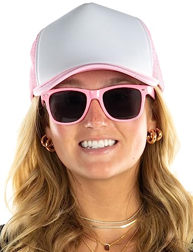 Image of Funky Junque Foam Trucker Hat, Trucker Hats for Women & Men - Blank Adjustable Snapback Mesh Back Baseball Cap