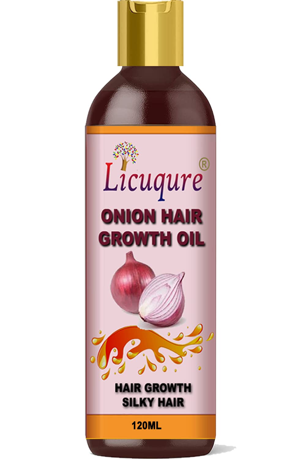 LicuqureOnion Hair Growth Oil With Blend Of Essential Oils For Promotes Hair Growth | Natural Ingredients No Mineral & Paraben | Also Controls Hair Fall & Dandruff For Men & Women Hair Oil (120 ml)
