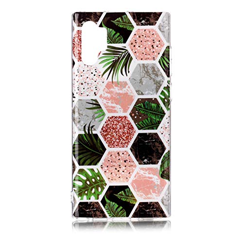 Reevermap Samsung Galaxy Note 10 Plus Case Soft Slim Fit Phone Cover for Samsung Galaxy Note 10 Plus, Marble Shockproof Lightweight TPU Silicone Bumper Flexible Anti Scratch, Hexagon