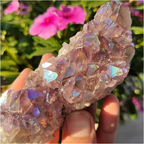 Améthyste aura ange cluster 200g lithothérapie : pierre violette naturelle brute - 7