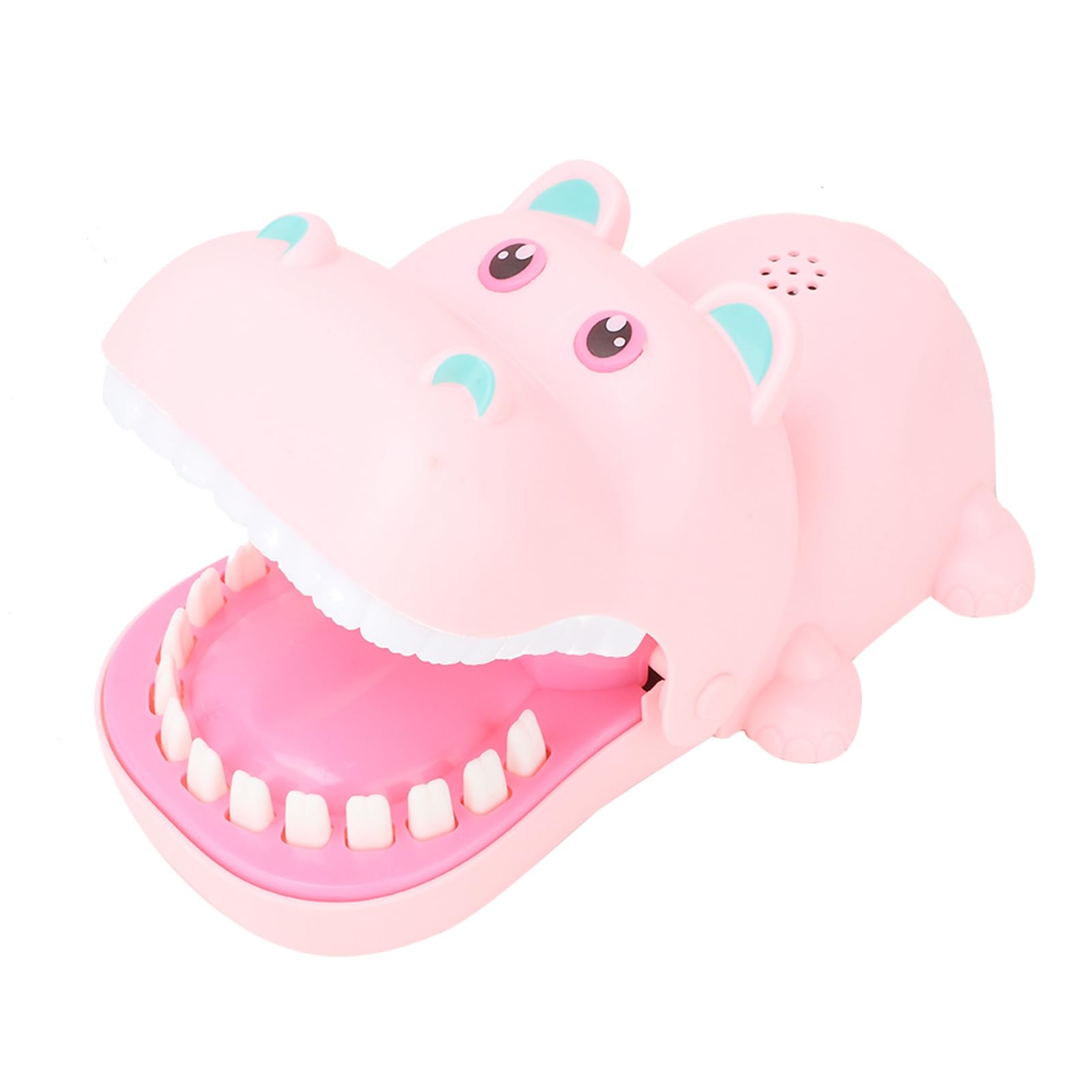 Kikumi Boca de Hipopótamo de Dibujos Animados Portátil con Dientes, Juguete para Morder los Dedos, Juego de Mesa, Juguetes para Niños (Rosado)