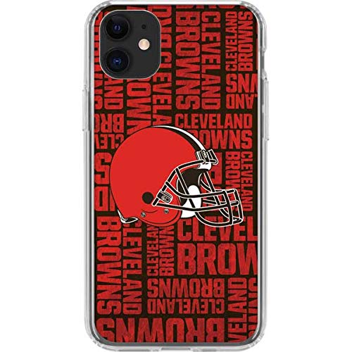 Skinit Clear Phone Case Compatible with iPhone 11 - Officially Licensed NFL Cleveland Browns - Blast Design
