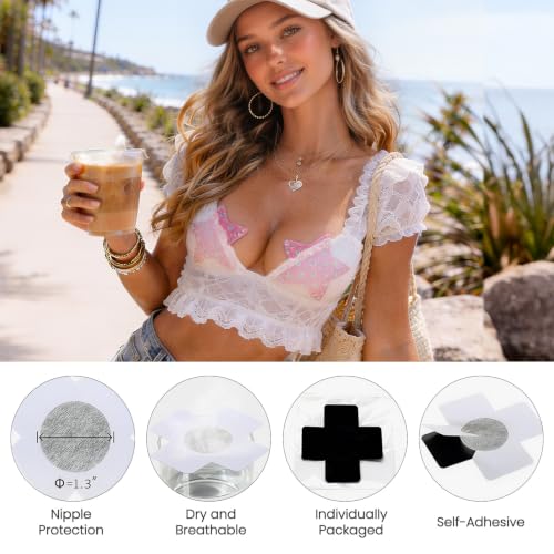 Image of Glitters Pasties Rave Pack Nipple Covers Stickers Disposable Sticky Breast Petals Bra Set for Women Rave Outfit Party