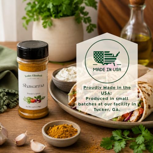 Image of Lesley Elizabeth Shawarma Traveler's Spices - Authentic Middle Eastern Shawarma Seasoning Blend for Chicken, Beef, Lamb & Vegetables | All-Purpose Gourmet Cooking & Grill Rub