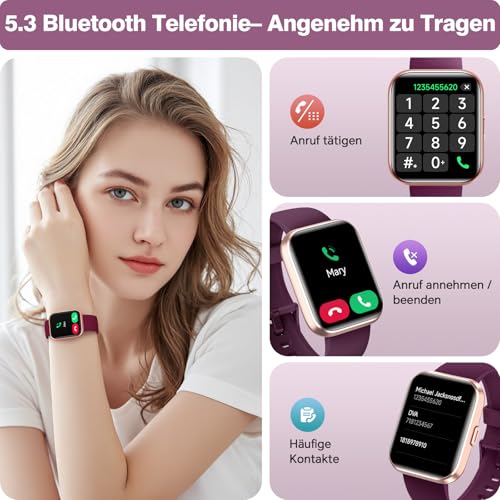 Image of Smart Watches for Women, 1.85 inch HD Smart Watch Compatible iPhone /Samsung /Android (Answer /Make Call), Fitness Watch with Heart Rate /Sleep /SpO2 Monitor, SmartWatch 3ATM Waterproof, 120+ Sport Modes Alexa