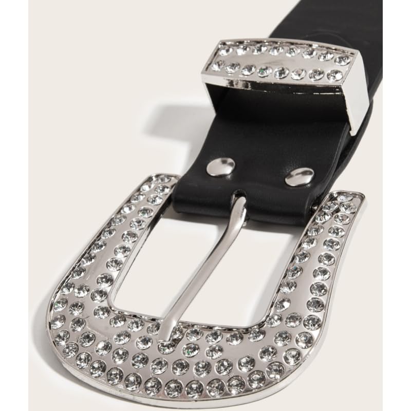 Unisex Rhinestone Belt Stylish Shiny Crystal Western Belts Bling Crystal Diamond Studded Waistband For Dress Jeans2