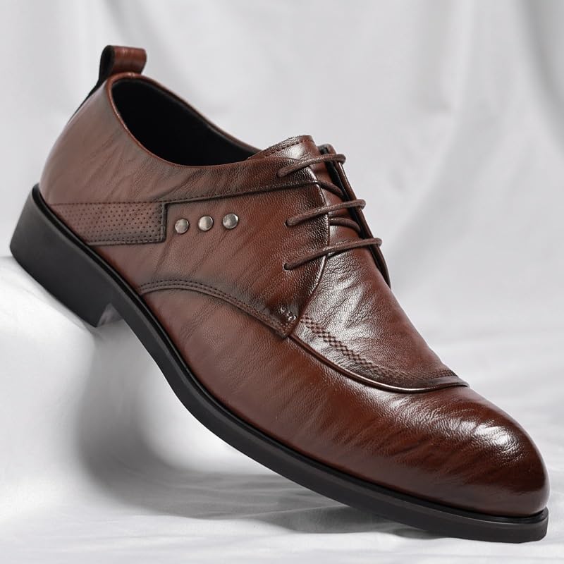 Men's Leather Lace Up Oxford Shoes Classic Formal Business Dress Footwear for Wedding Office2