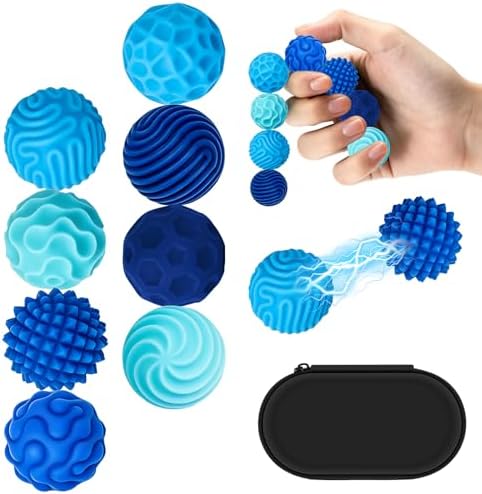 Pack of 8 Magnetic Fidget Toys,Silicone Magnetic Balls,Sensory Toy for Adults and Children, Anti-Stress Balls for Adults, ADHD,Stress Relief and Relaxation, Silent (Blau-S)