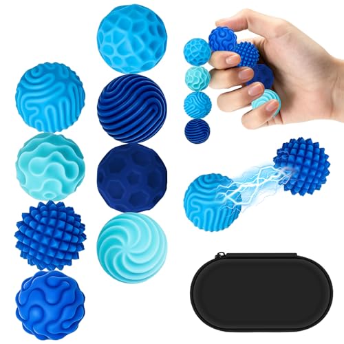 Pack of 8 Magnetic Fidget Toys,Silicone Magnetic Balls,Sensory Toy for Adults and Children, Anti-Stress Balls for Adults, ADHD,Stress Relief and Relaxation, Silent (Blau-S)
