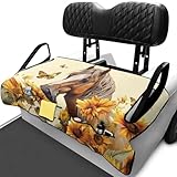 Howilath Sunflower Horse Golf Cart Seat Covers, Versatile Blanket & Cushion Towel, Universal Golf Accessories Fitting Most 2-Seat Golf Carts
