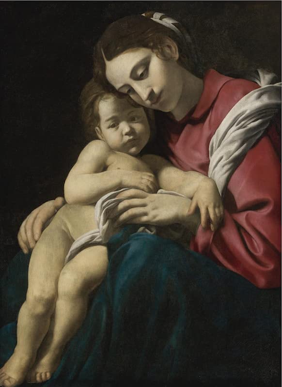 Tableau La Vergine Col Bambino Battista Caracciolo impression sur toile déco murale 60x90cm
