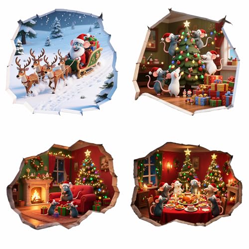 Vinilo Decorativo 3D Ratón 30x30 cm para Pared