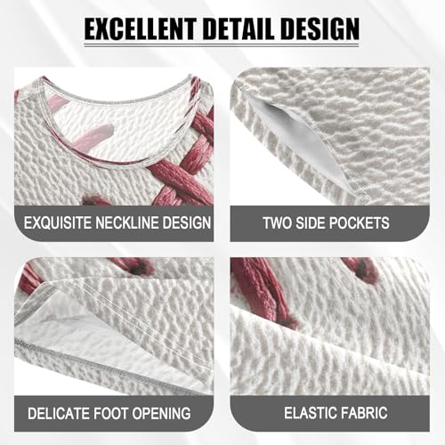 ALAZA Baseball White Sport Pajamas Set Short Sleeve Cotton Sleepwear Summer Pjs 2 Piece 5-14Y4