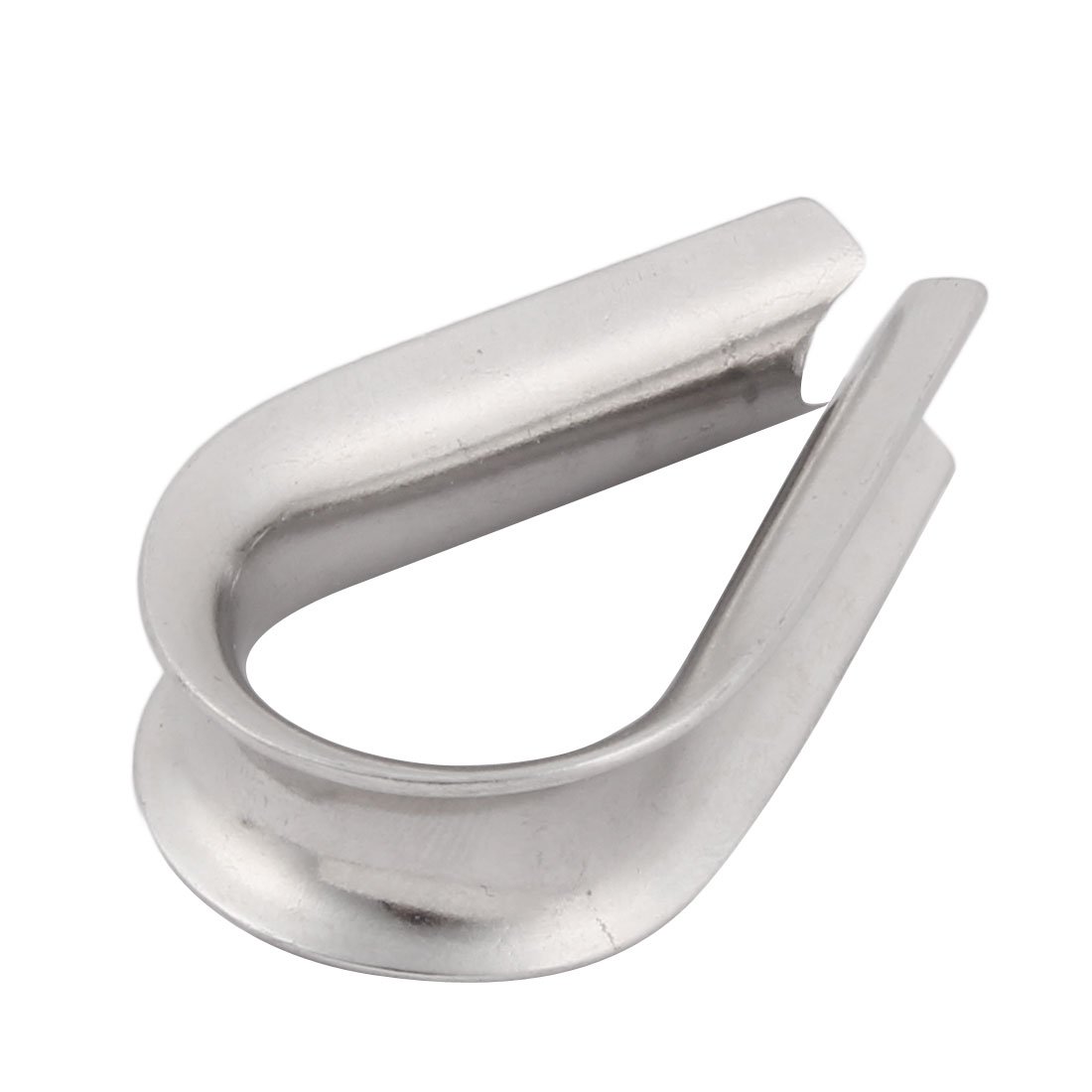 Aexit 304 Stainless Chain & Rope Fittings Steel 5mm 3/16" Wire Rope Cable Thimbles Silver Wire Rope Clips Tone 10pcs
