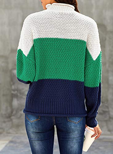 Image of Dokotoo Womens 2026 Winter Fall Solid Turtleneck High Neck Balloon Long Sleeve Sweaters Pullover Outerwear