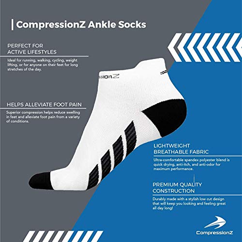 CompressionZ Compression Ankle Socks 3-Pack, Enhance Performance and Aid Recovery2