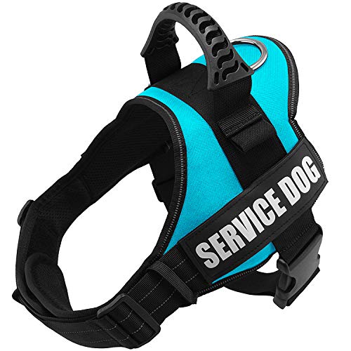 Fairwin Arnés para Perro Service Chaleco - Parches Reflectantes Ajustables de Nailon para Perros Grandes, medianos y pequeños tamaños Cover