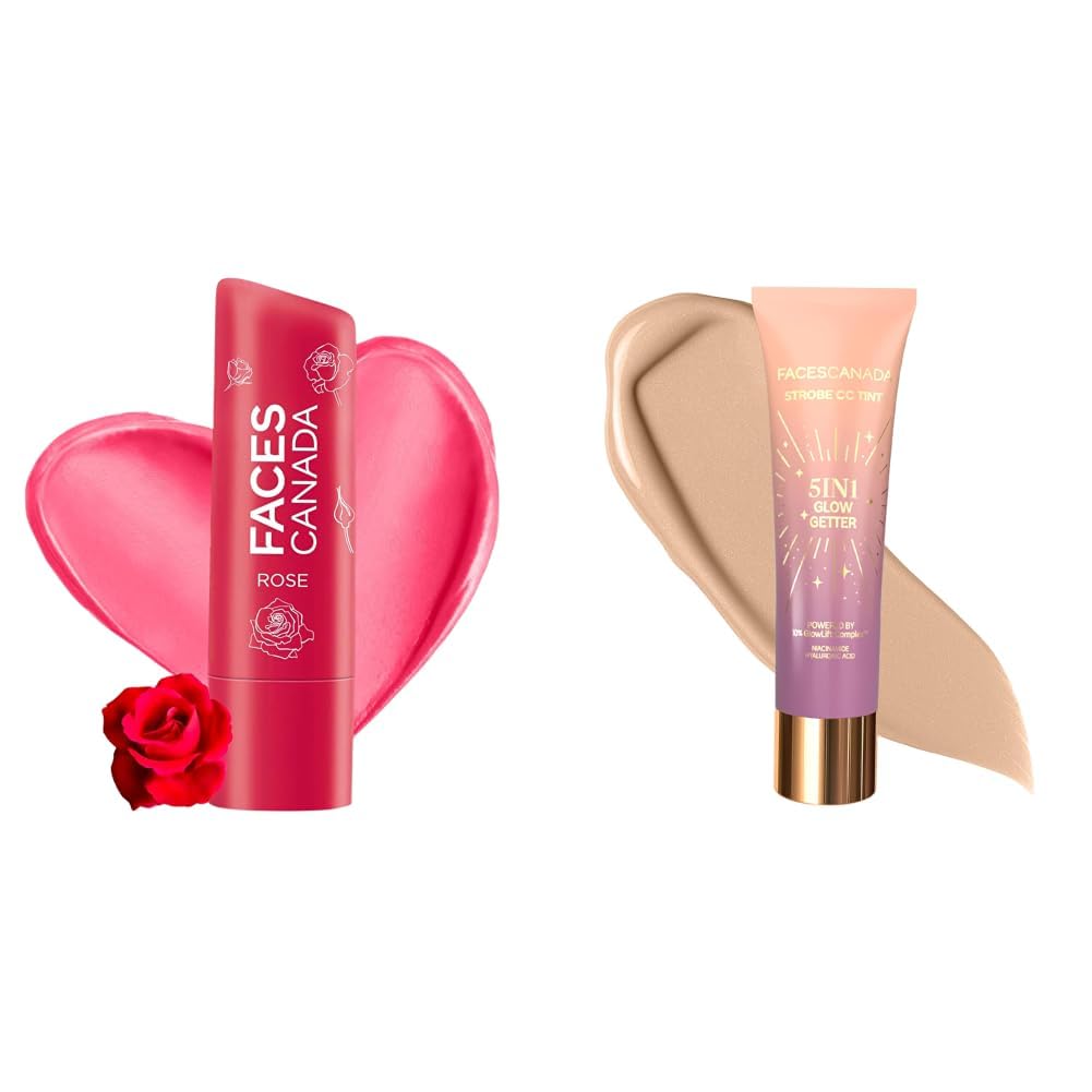 FACESCANADA Color Lip Balm - Rose Petal 03, 4.5g & Strobe CC Tint - Paradise Vibes 01, 27ml-picture-28