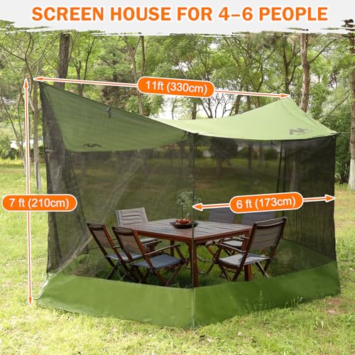Screen House for Hammock, AYAMAYA Large Size 18 x 11 FT Screen Tents Camping Tarp with Mosquito Net, Portable Hammock Tent Rainfly with Bug Net for Picnics Backyards Backpacking Camping - image 2