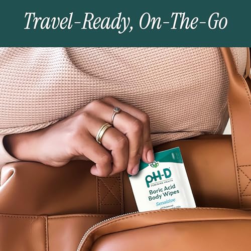 pH-D Feminine Health Support - Boric Acid Wipes - Holistic Body Wipes - Travel Friendly, pH-Balanced, Paraben-Free, and Made with Essential Oils - Sensitive - Image 5