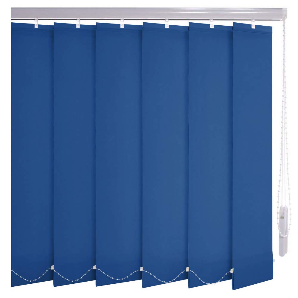 Sonnenschutz-HH® - Lamellenvorhang blau lichtdurchlässig - Breite 360 cm x 230 cm Höhe - Lamellenbreite 127mm Vertikaljalousie Vertikalanlage Schiebevorhang