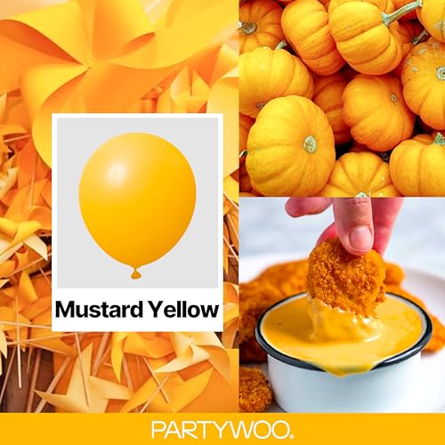 Image of PartyWoo Mustard Yellow Balloons 100pcs Different Sizes of 18 12 10 5 Inch Yellow Fall Balloon Arch Kit for Birthday Engagement Baby Shower Bee Sunflower Little Cutie Party Decorations Yellow-Y10