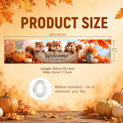 Image of Nuxovilar Happy Fall Banner,78.7 inchx17.7 inch Polyester