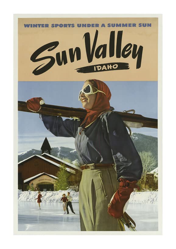 Affiche Sun Valley Idaho sous cadre pour décoration de bureau ou salon