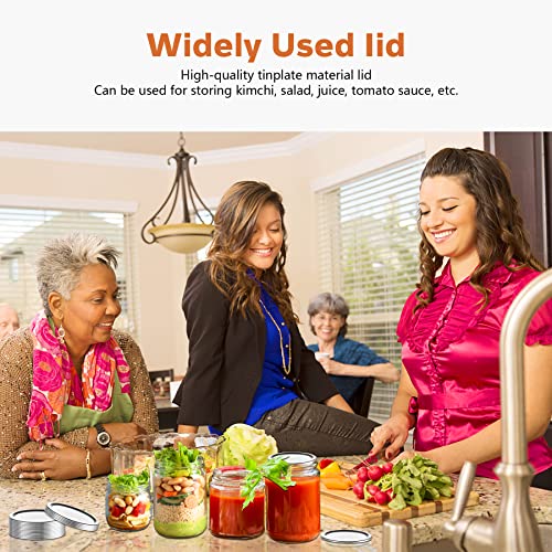 Canning Lids Regular Mouth 220 Pcs Split-Type Lids For Mason Jar Lids Regular Mouth Bulk Canning Jar Lids For Canning Food Jam Fruits Diy Decor-100% Airtight Regular Mouth Mason Jars(Silver-70Mm) #TOP5