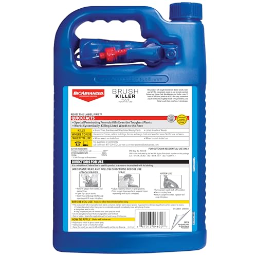 Image of BioAdvanced Brush Killer Plus, Weed Killer Spray, Ready-to-Use, 1 Gallon, Kills Tough Brush Roots & Poison Ivy | Kills Poison Ivy - Visible Results in 1-6 Weeks - Rainproof in 4 Hours