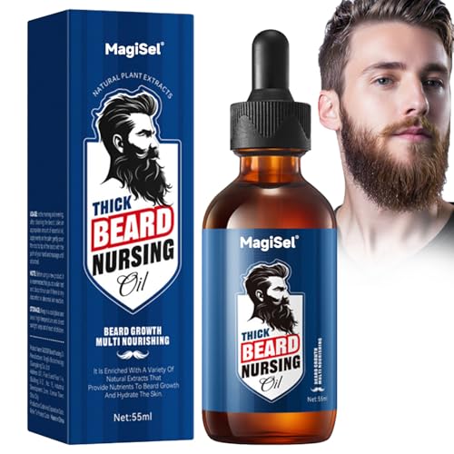 Olio per Barba, Siero per la Crescita Della-Barba, Idratante per Barba e Pelle, Ottimale per la Cura della-barba Regalo, Regalo per Marito/Padre/Uomini (55 ml)