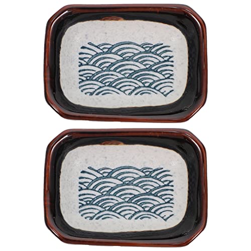 HOLIDYOYO 2Pcs Ceramic Seasoning Dish Mustard Plates for Dipping Sauces Stylish Kitchen Condiment Bowls Versatile Use for Side Dishes High Temperature Firing Bright Color Design