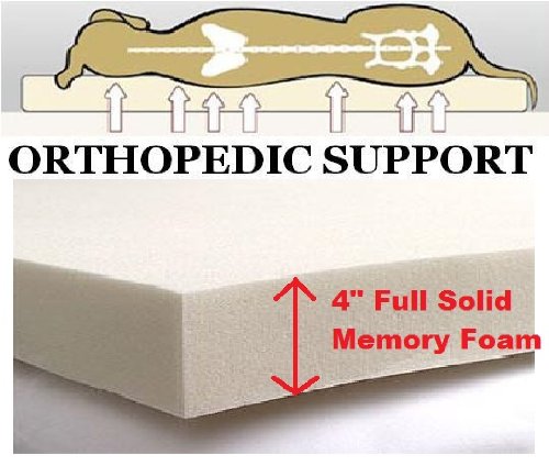 Ehomegoods 41"X27"X4" Sudan Brown Gusset Style Orthopedic Waterproof Memory Foam Pet Pad Bed For Medium Large Dog Crate Size 42"X28" With 2 External Covers #TOP1