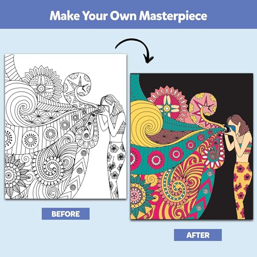 Image of Little Berry DIY Fashon Mandala Art Kit for Girls 9-12 Years | Art & Craft Kit for Girls | Colouring and Painting Set for Kids with 12 Mandala Designs and Sketch Pens | Gift Set for Kids Age 9+