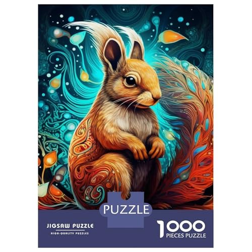 Puzzle de 1000 piezas de ardilla para combatir el estrés y desconectar en un bosque soñador 2